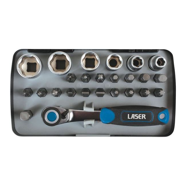 Laser Socket and Bit Set 1/4"D 26pc 6555