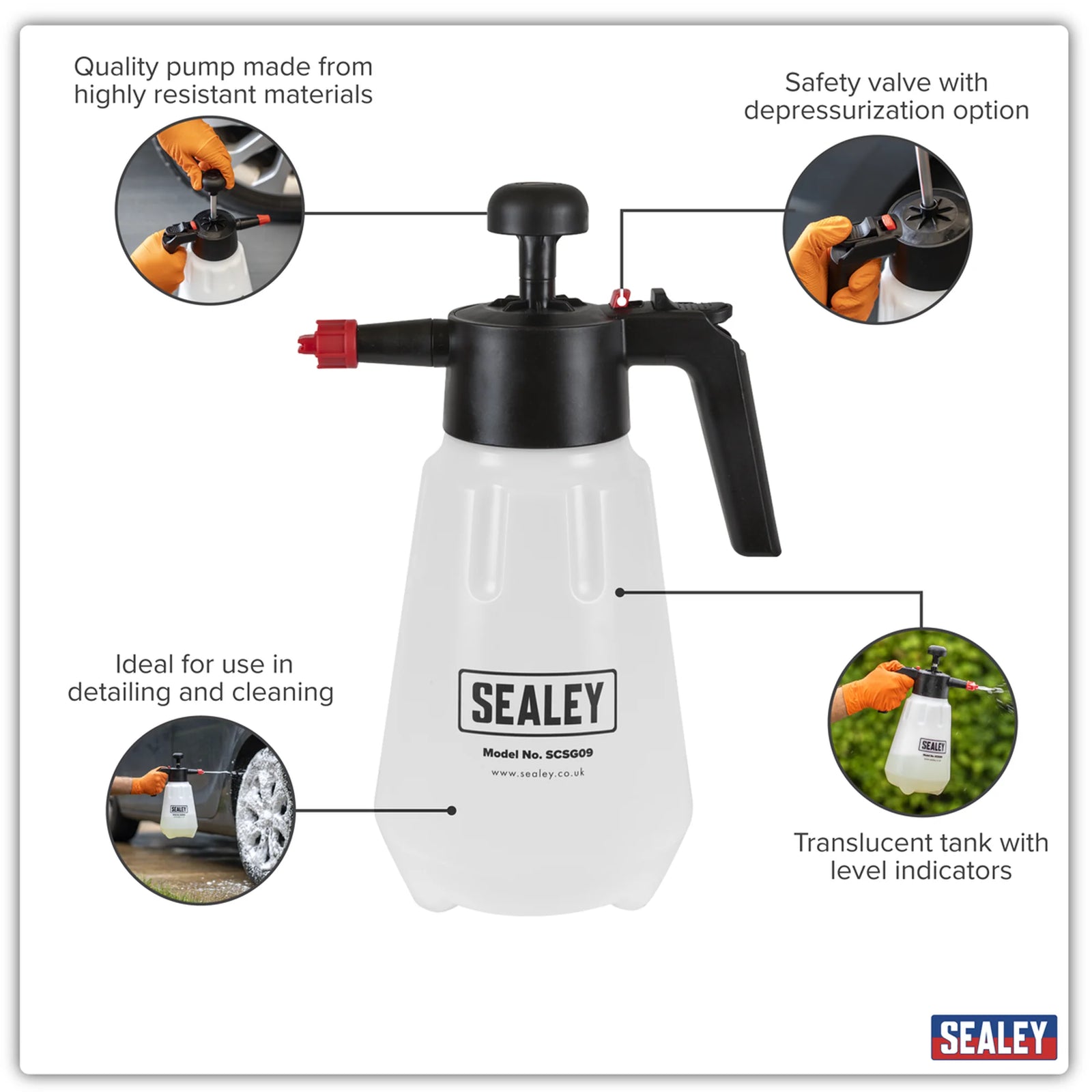 Sealey Snow Foaming Pressure Sprayer 2L SCSG09