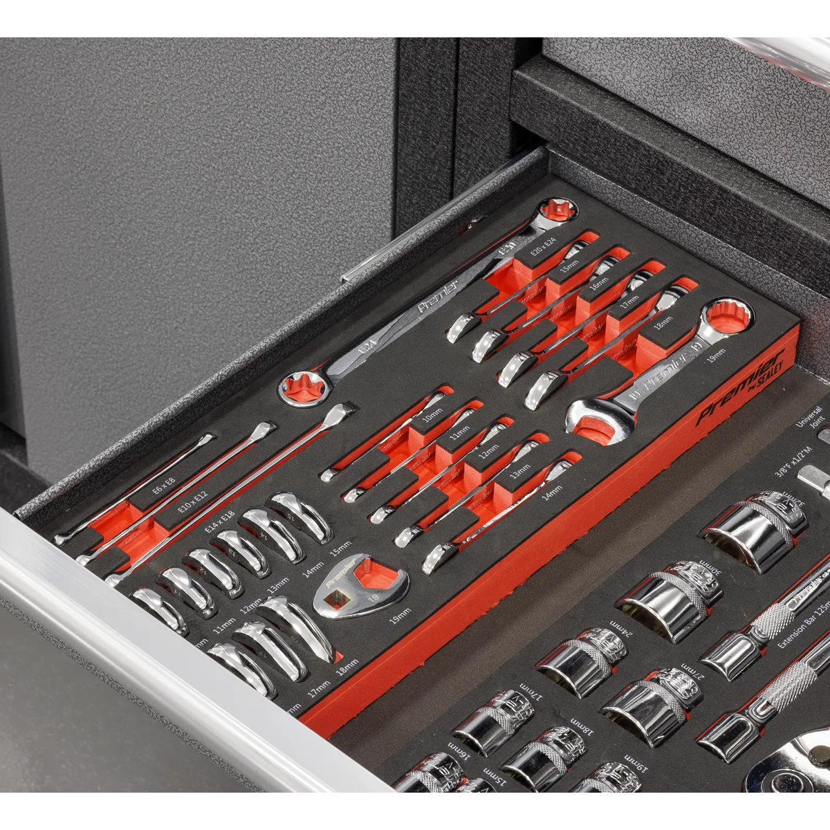 Sealey Premier Stubby Spanner Set TBT50 24 Piece with Tool Tray