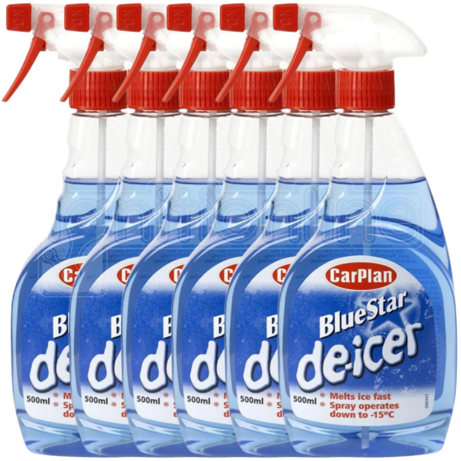 6x CarPlan Blue Star De Icer De-Icer Trigger Spray Winter Car 500ml