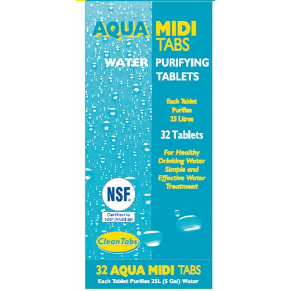 64 x Water Purifying Tablets Aqua Midi Tabs Motorhome RV Caravan Campervan Clean
