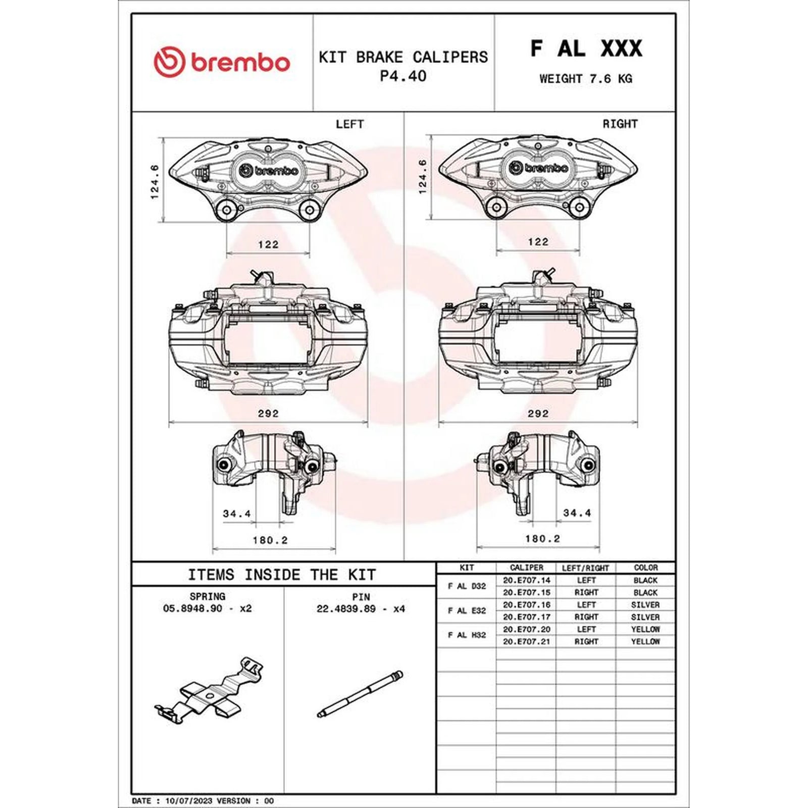 Brembo 2 x Brake Caliper Assembly Front fits BMW 1 Sports Hatch 2011-2019