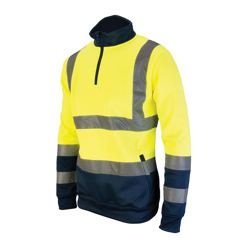 Tough Grit Hi-Vis 2-Tone Sweatshirt Yellow/Navy L