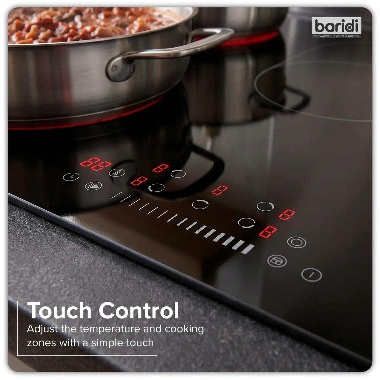 Baridi Ceramic Hob DH389 90cm 9000W with 5 Cooking Zones