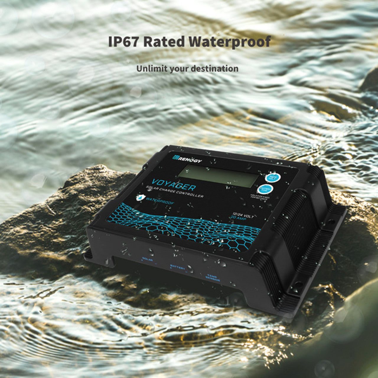 Renogy Voyager 20A PWM Waterproof Solar Charge Controller