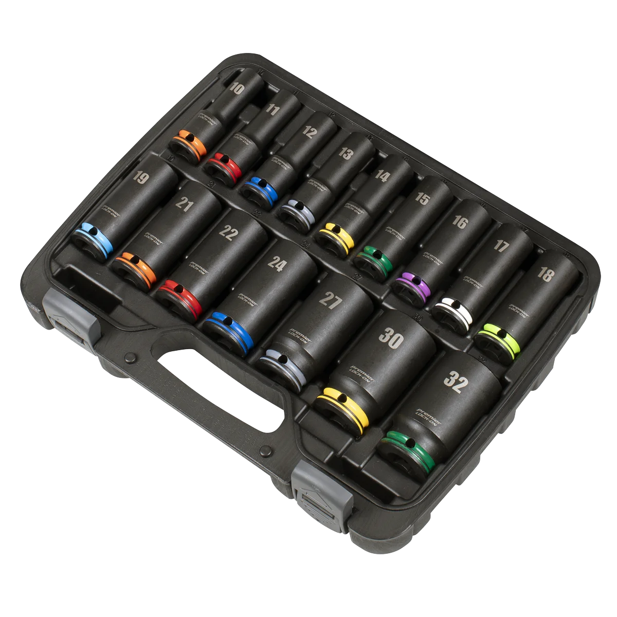 Sealey Premier Lock-On™ Deep Impact Socket Set 16 Piece 1/2" Drive
