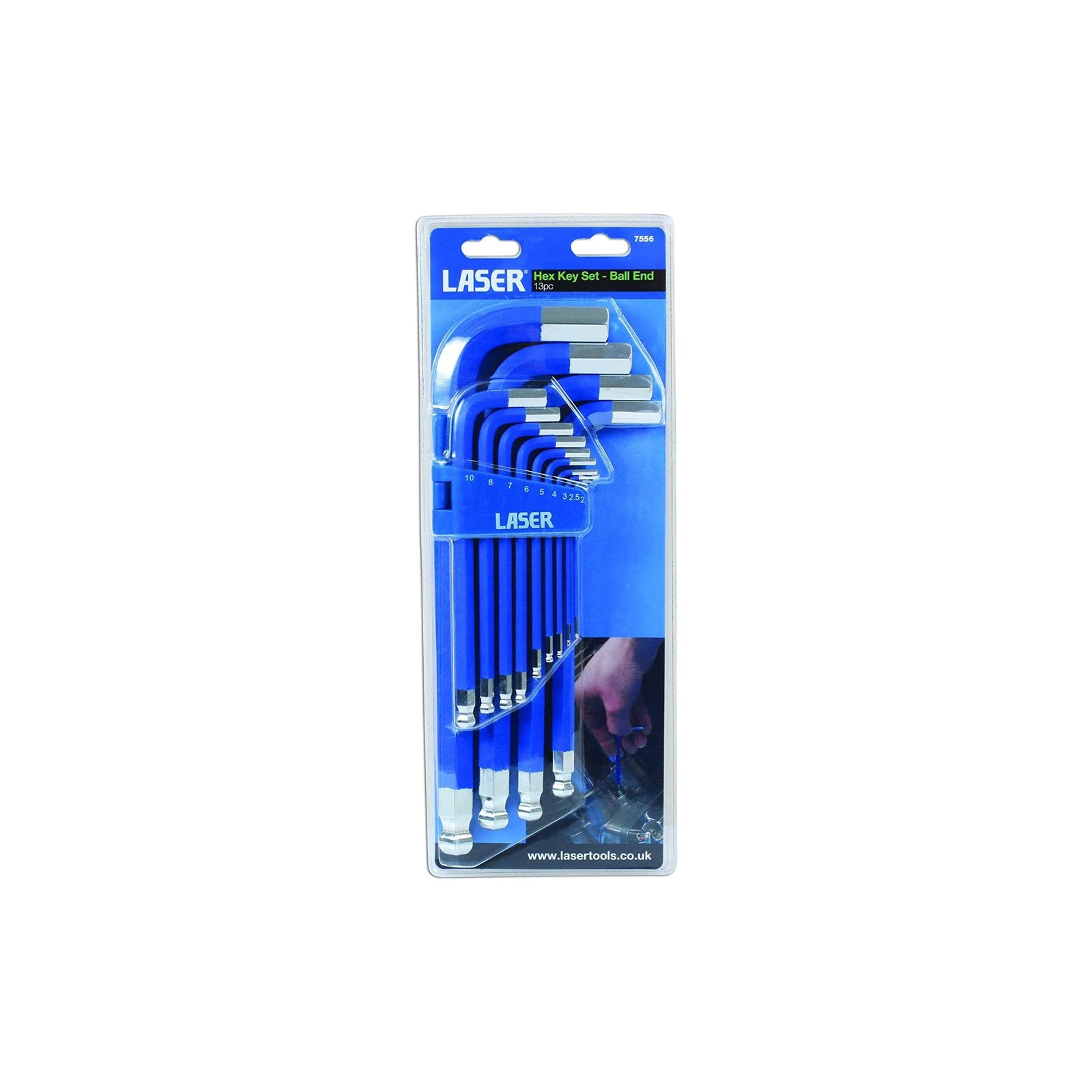 Laser Magnetic Ball End Hex Key Set 13pc 7556