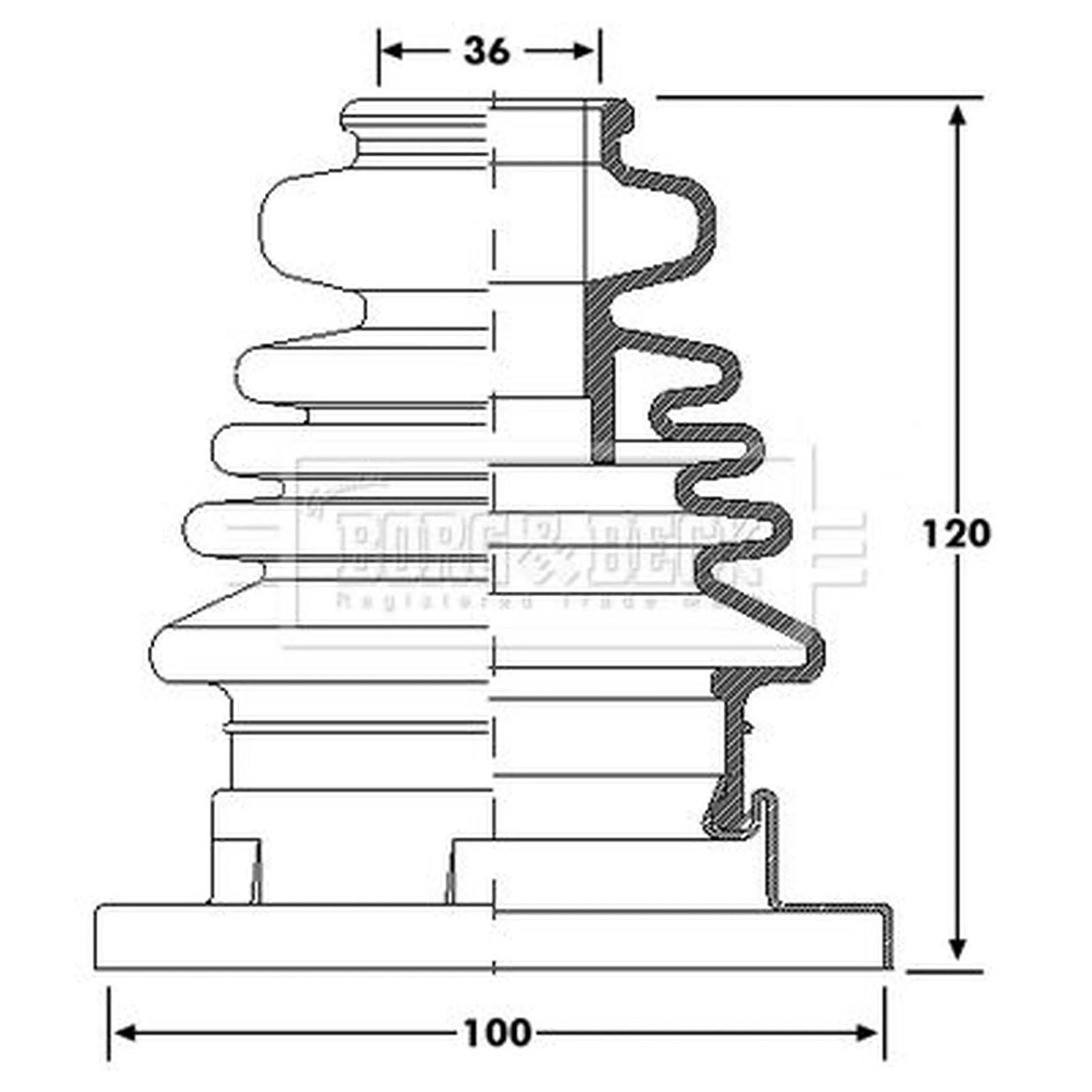 Borg & Beck Drive Shaft Bellow Kit transmission sided BCB6186