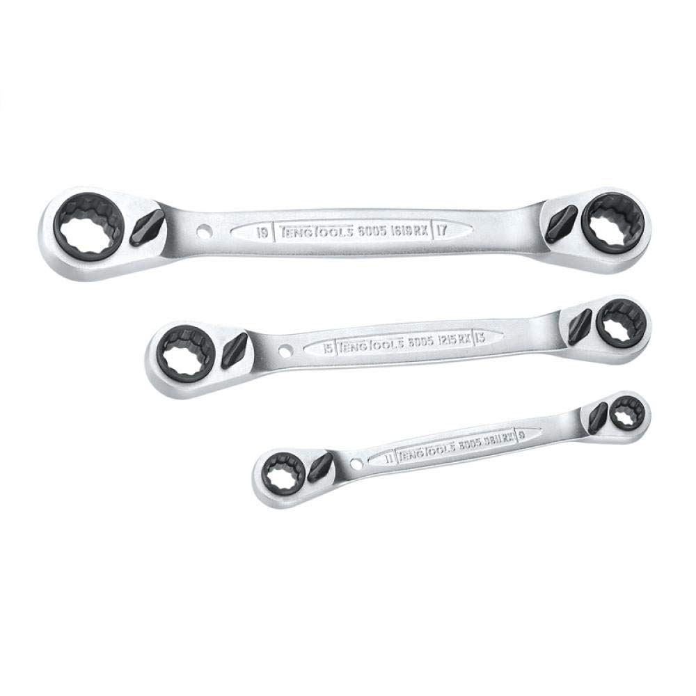 Teng Tools Ratcheting Multi Drive Ring Spanner Set 3 Pieces