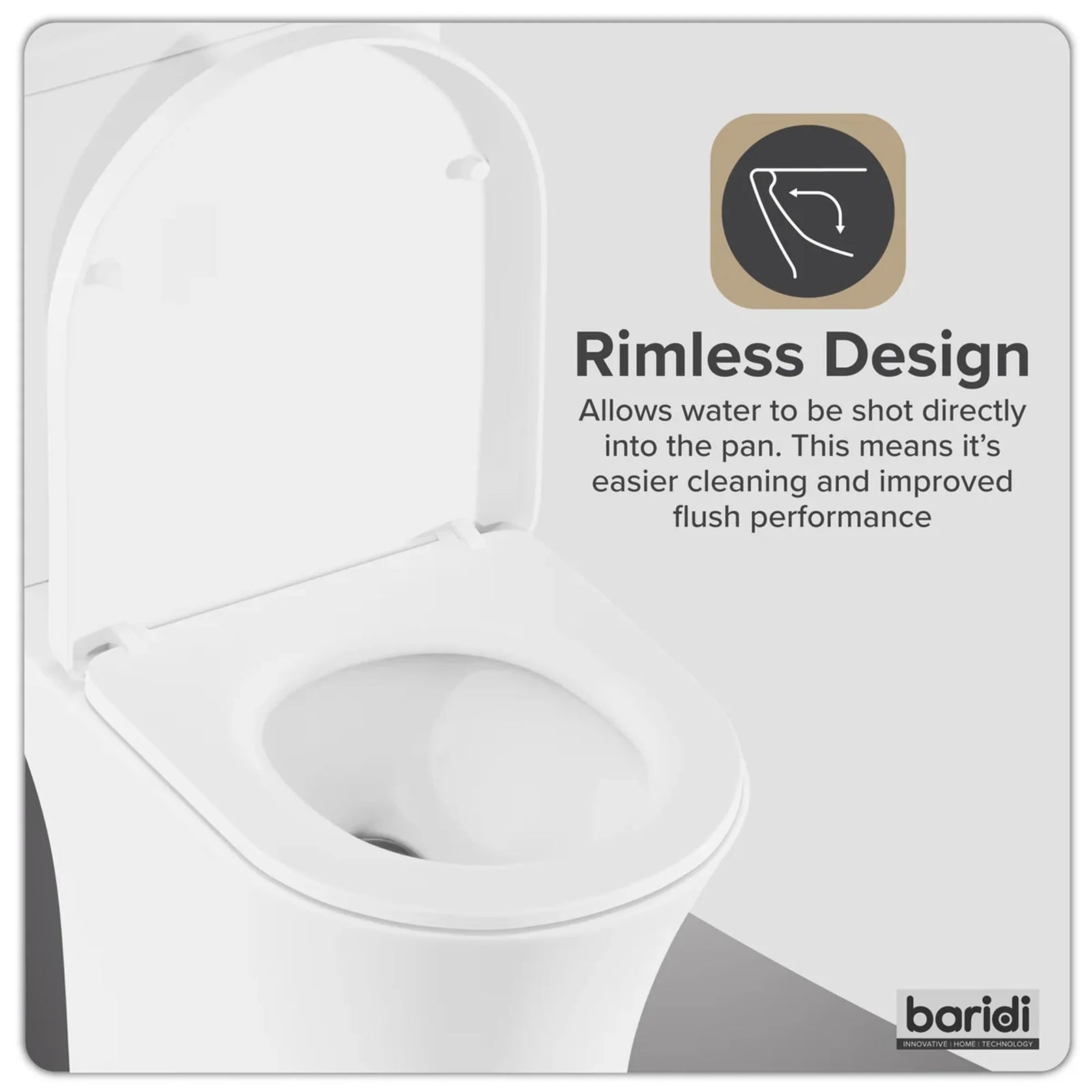 Baridi Close Coupled Toilet DH332 Rimless Flush White