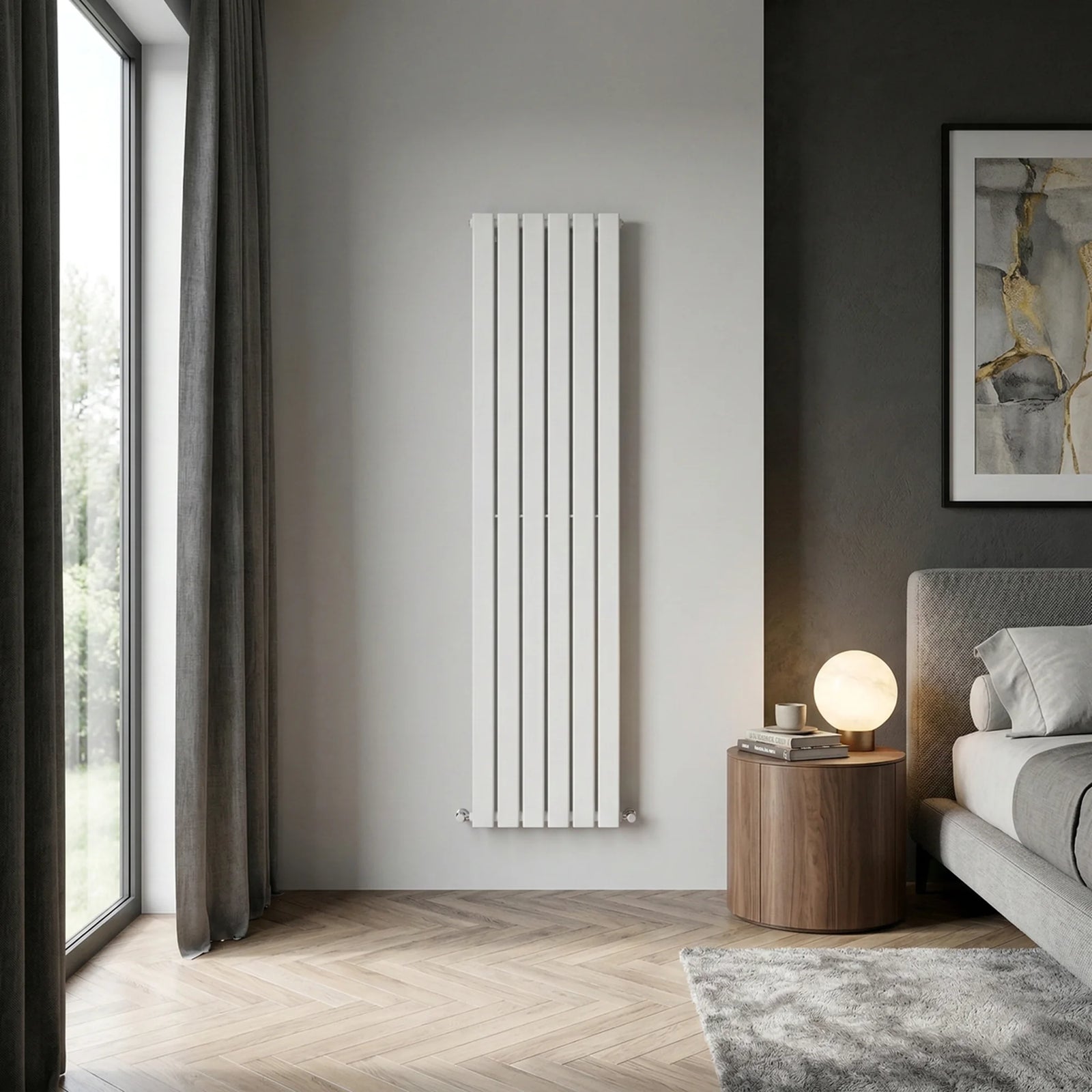 Baridi Vertical Radiator 420x1800mm Double Flat Panel White