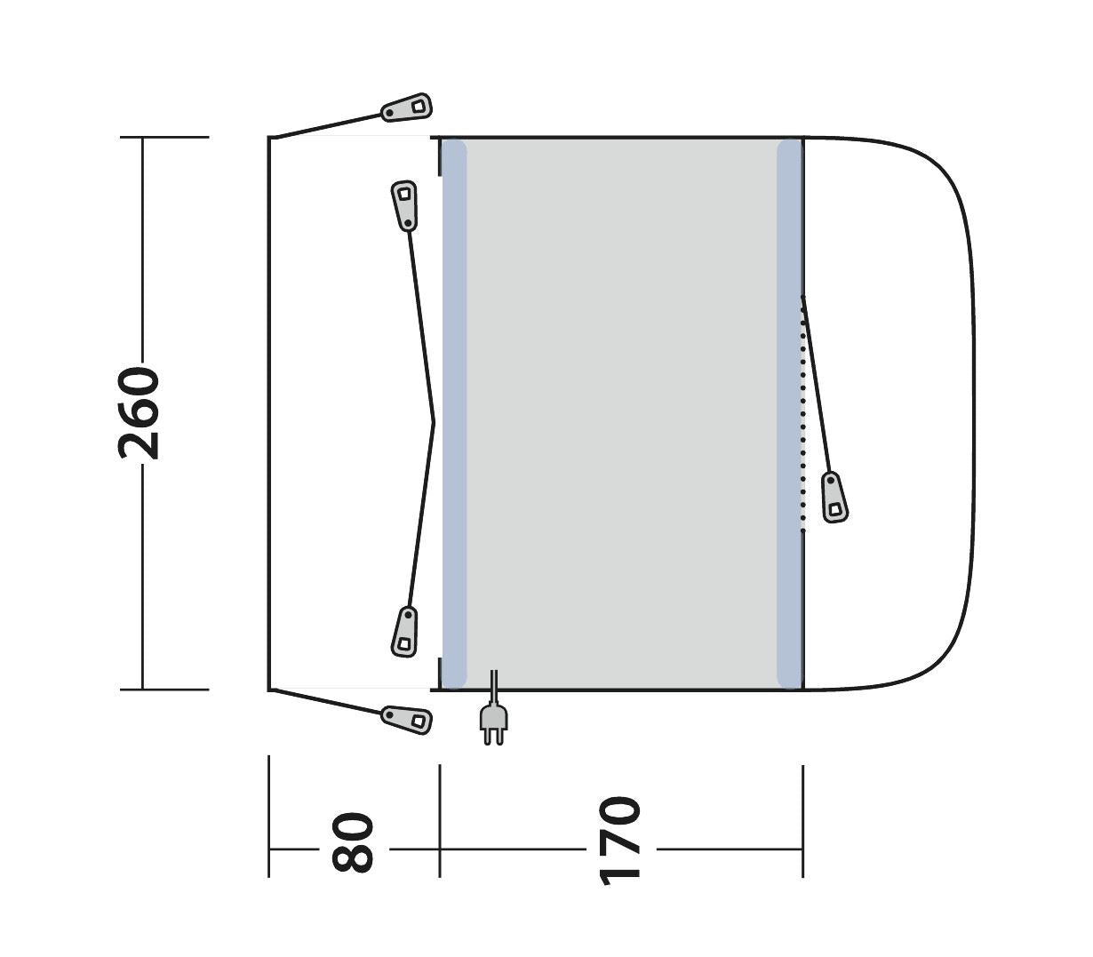 Outwell Santa Monica Driveaway Air Awning Grey