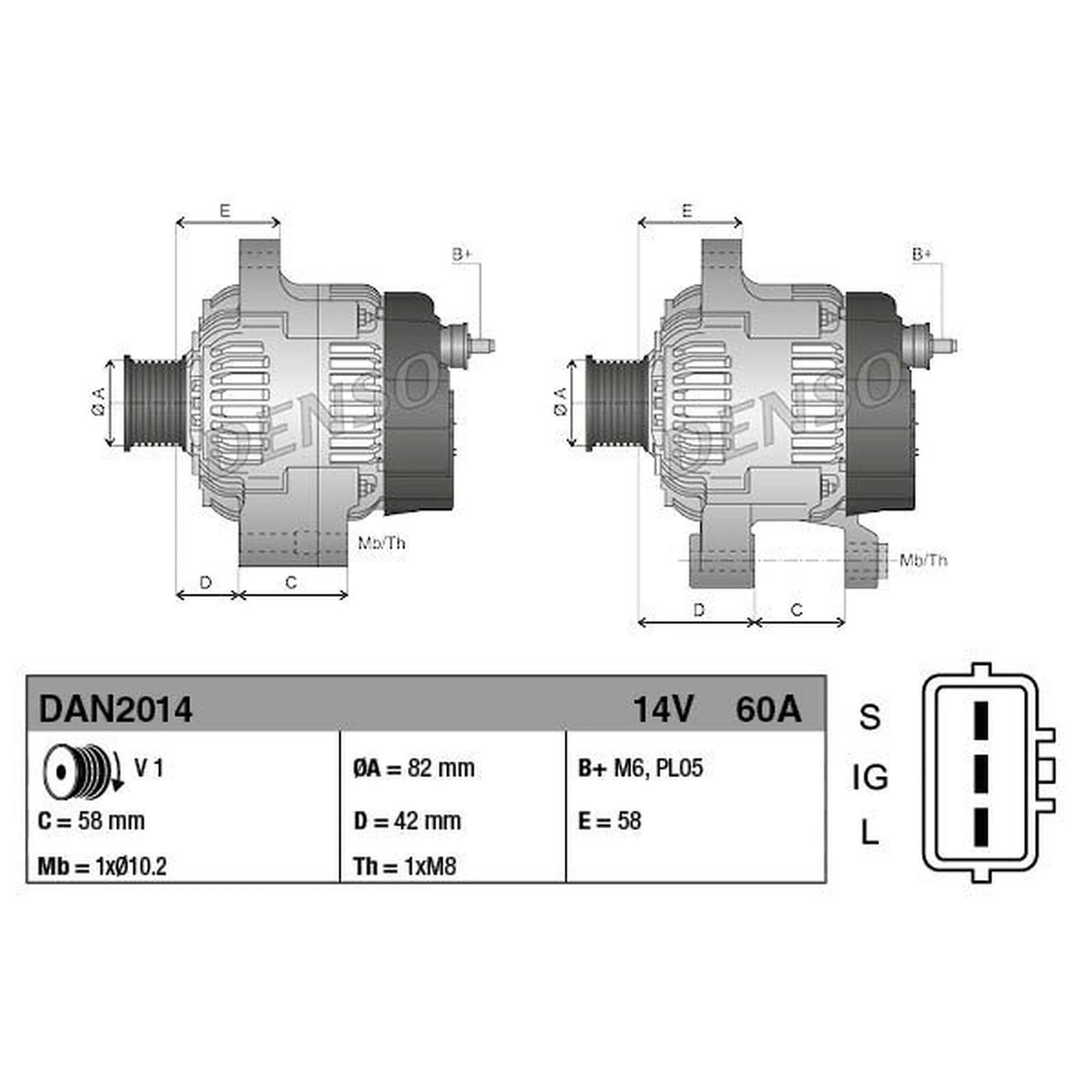 Denso Car Alternator 12V DAN2014