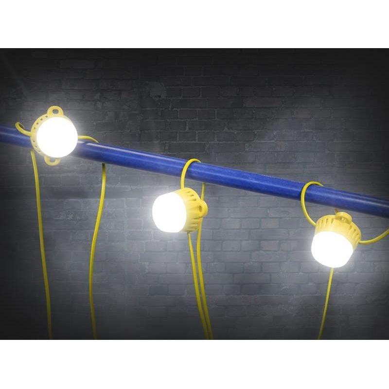 Faithfull Power Plus Festoon Lights 10 LED Bulbs 110V 22m