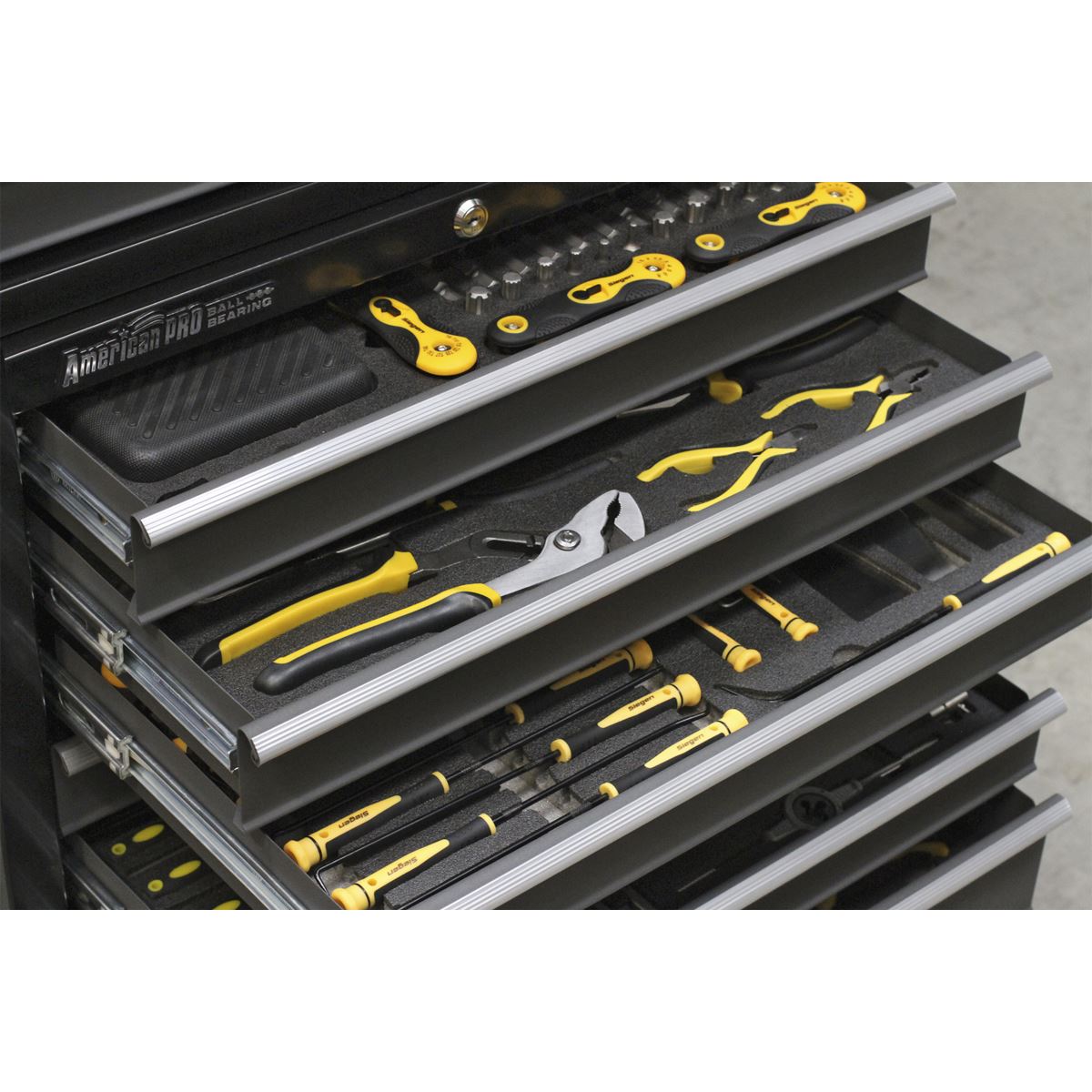 Sealey Rollcab 8 Drawer with Ball-Bearing Slides - Black/Grey