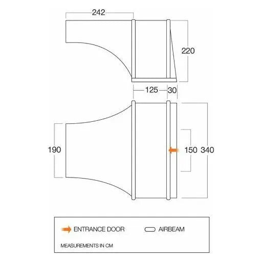 Vango Elite Air Side Awning - Sentinel Elite - TA002 Cloud Grey