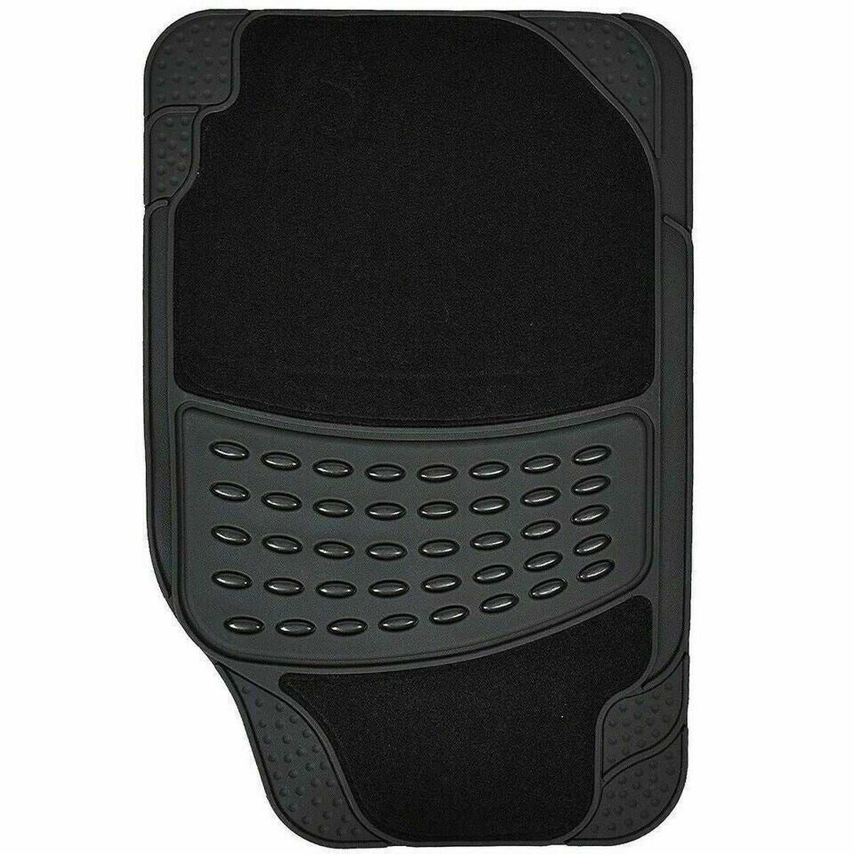 Heavy Duty Rubber & Carpet Floor Mats Set  Universal Fit