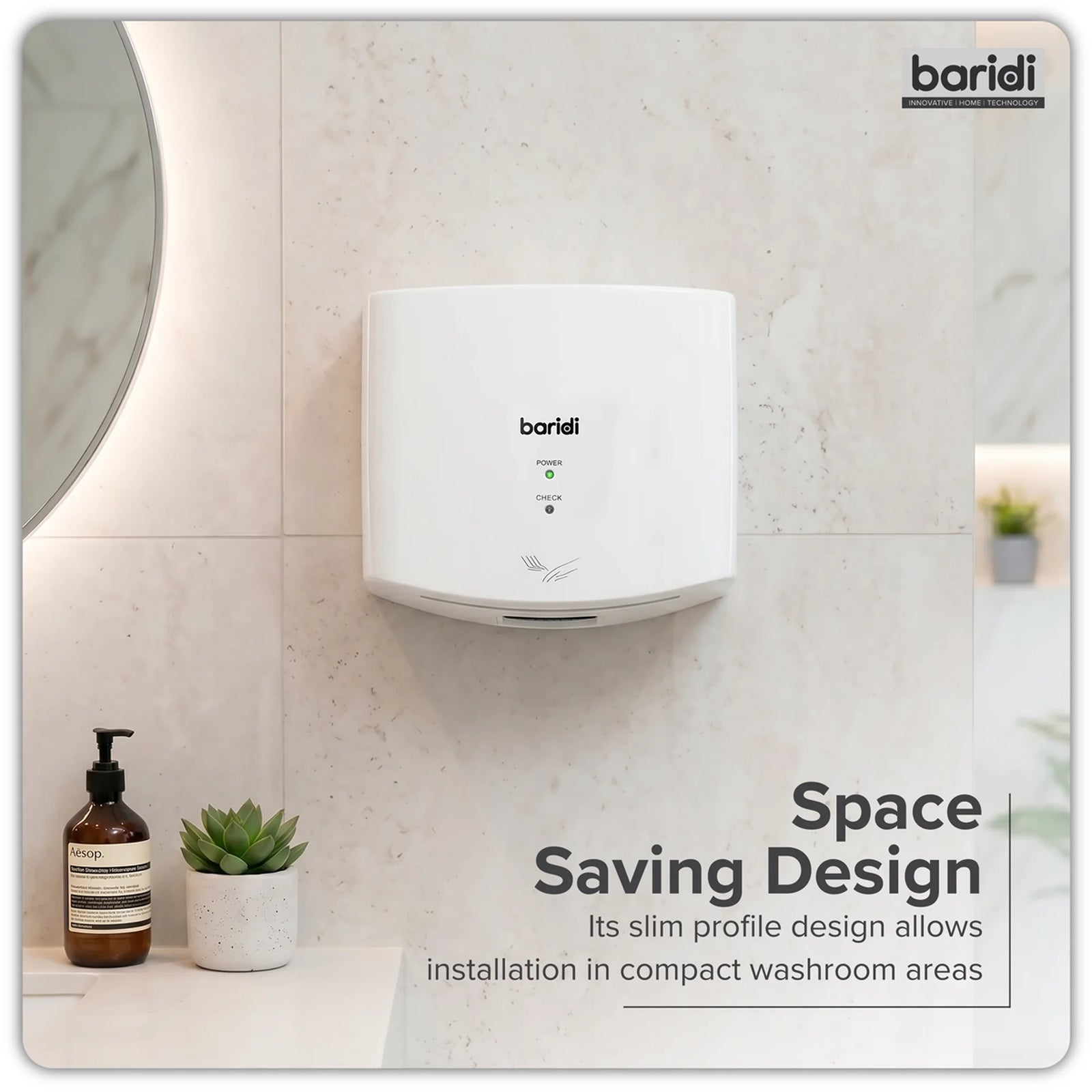 Baridi High Speed Hand Dryer DH378 1400-1650W White