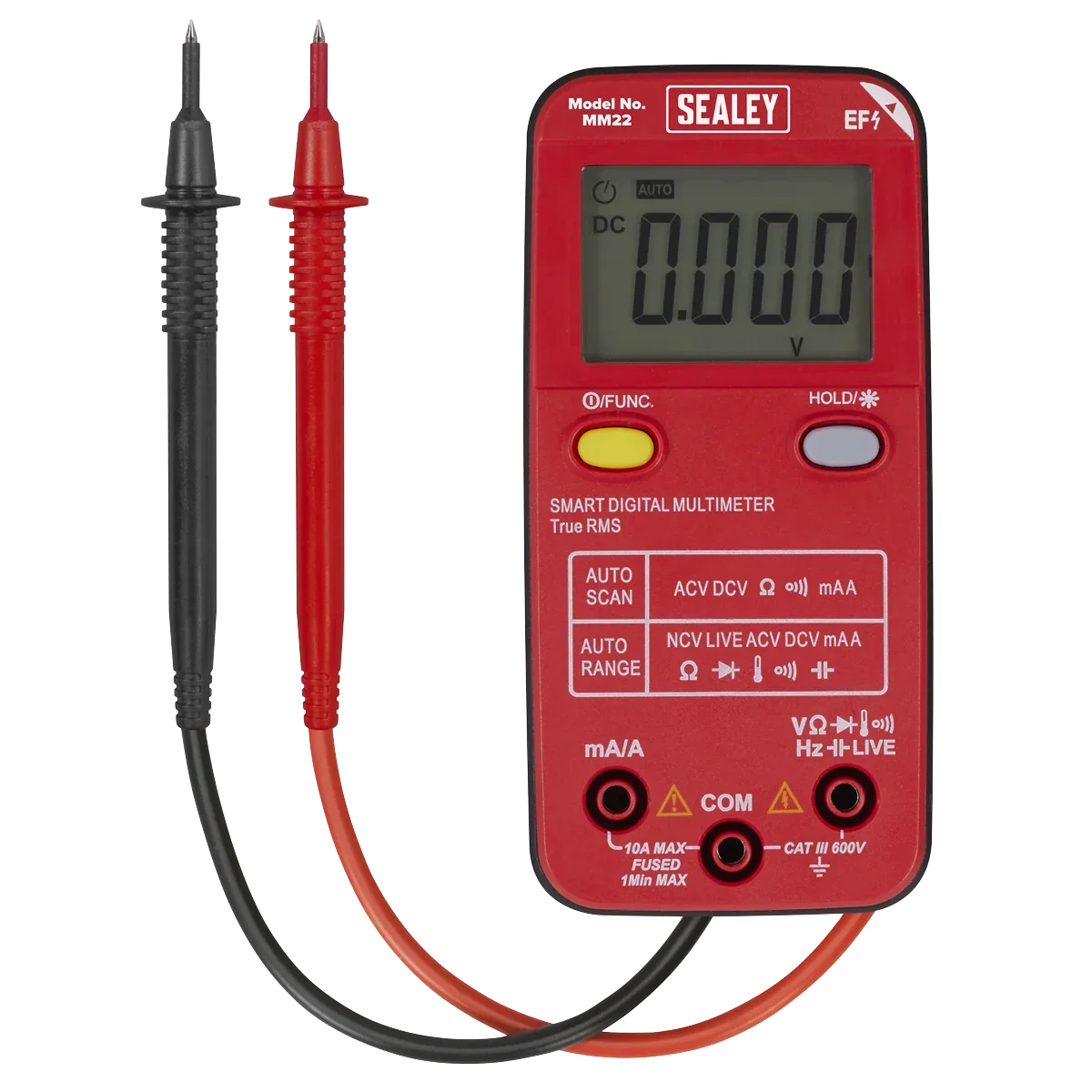 Sealey 13-Function Digital Multimeter MM22 600V AC/DC