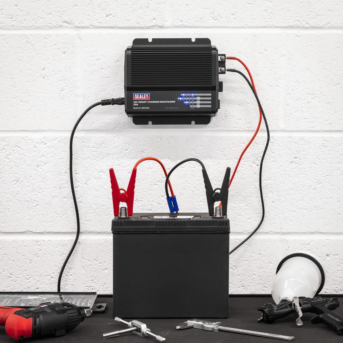 Sealey BSCU25A 12V 25A Smart Charger for VRLA, Gel, AGM, Lithium