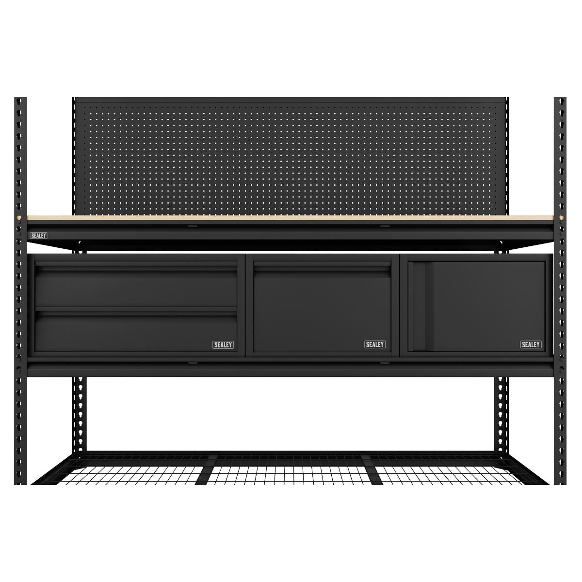 Sealey Heavy-Duty Modular Workbench & Racking Kit with 3 Storage Units