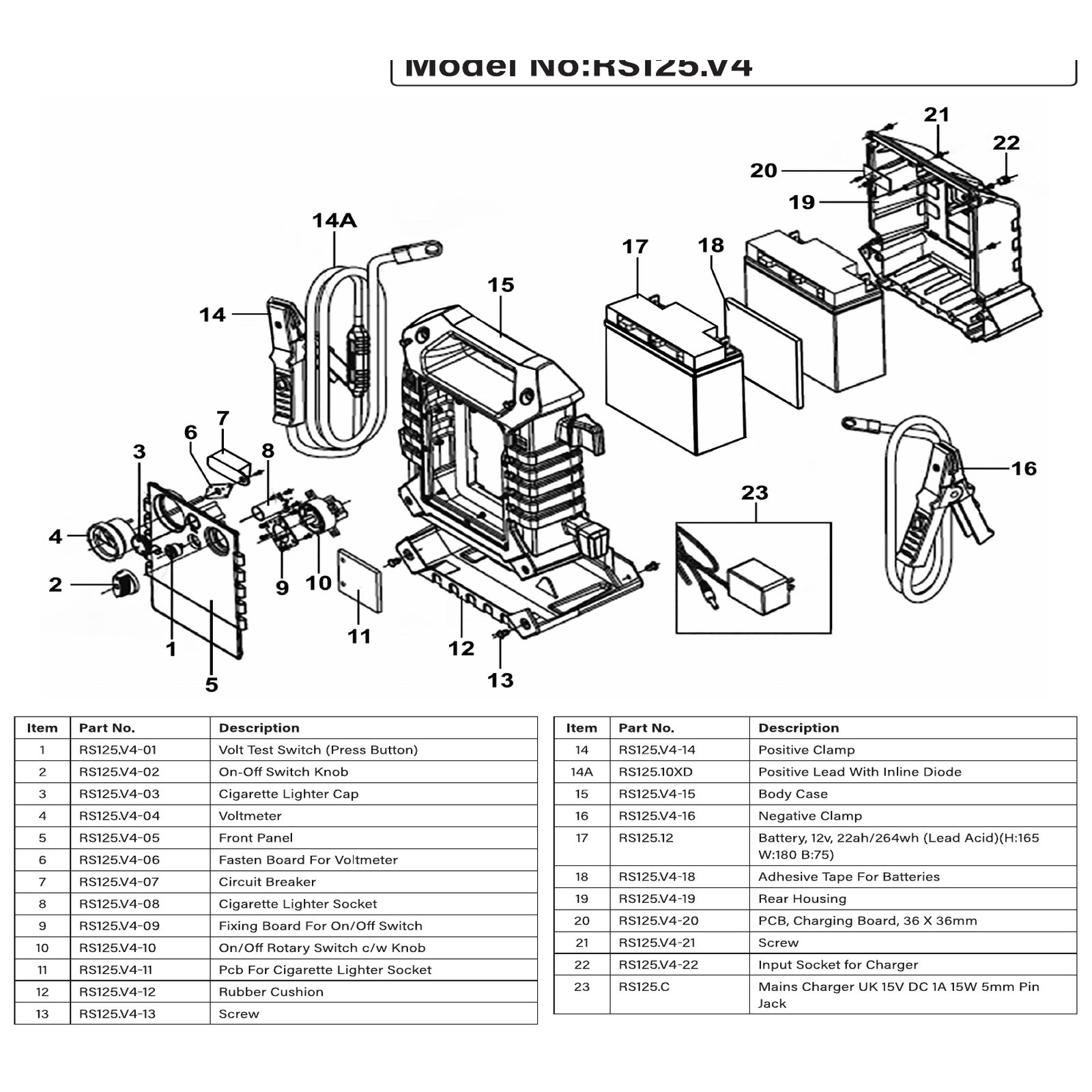 Sealey Fasten board for on-off switch RS125.V4-09