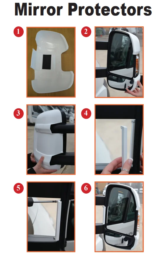 Ford Transit Mirror Bumper Protectors x 2 (White) Short