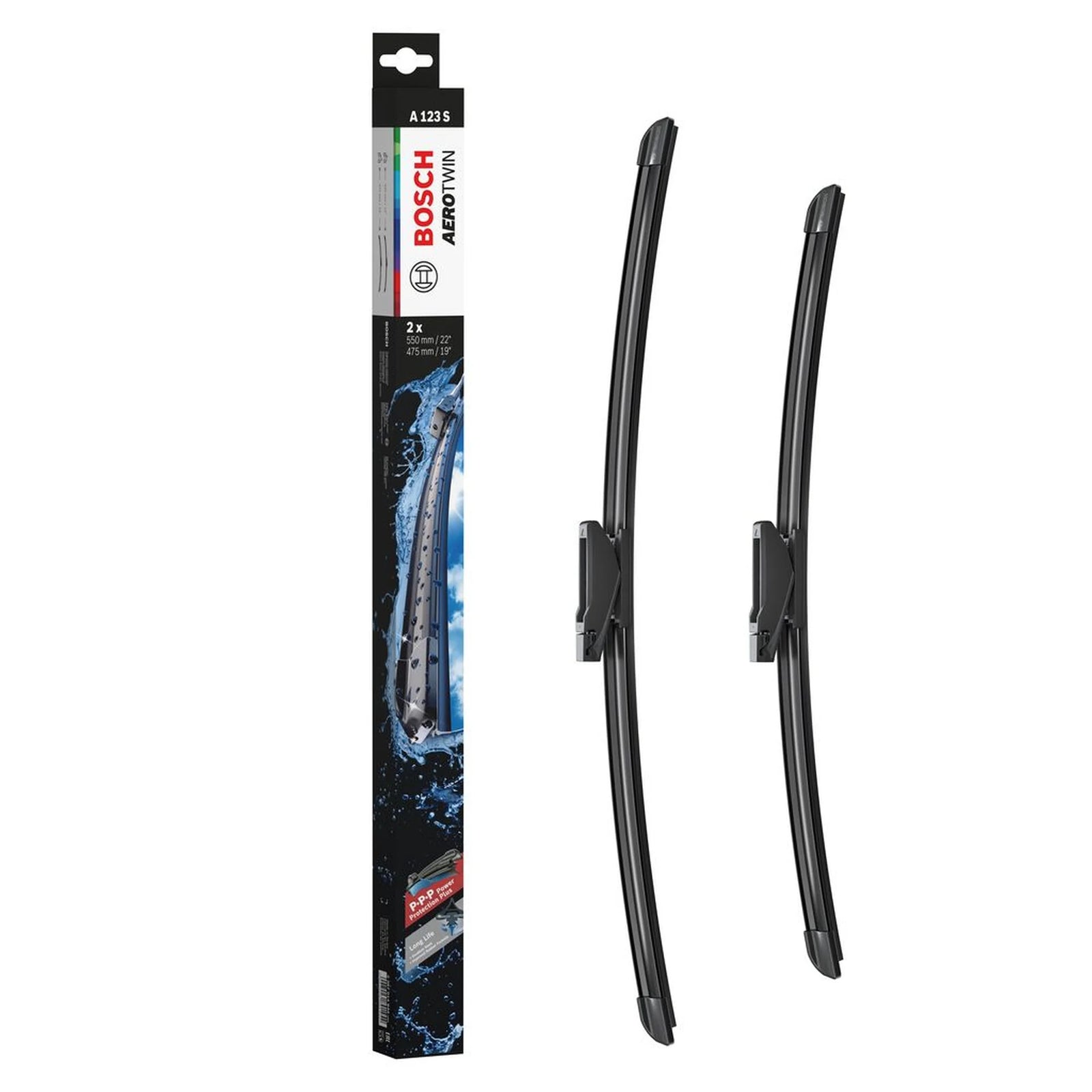 Bosch Aerotwin Wiper Blade Set 550mm + 475mm — A123S fits Dacia Duster 2017 on