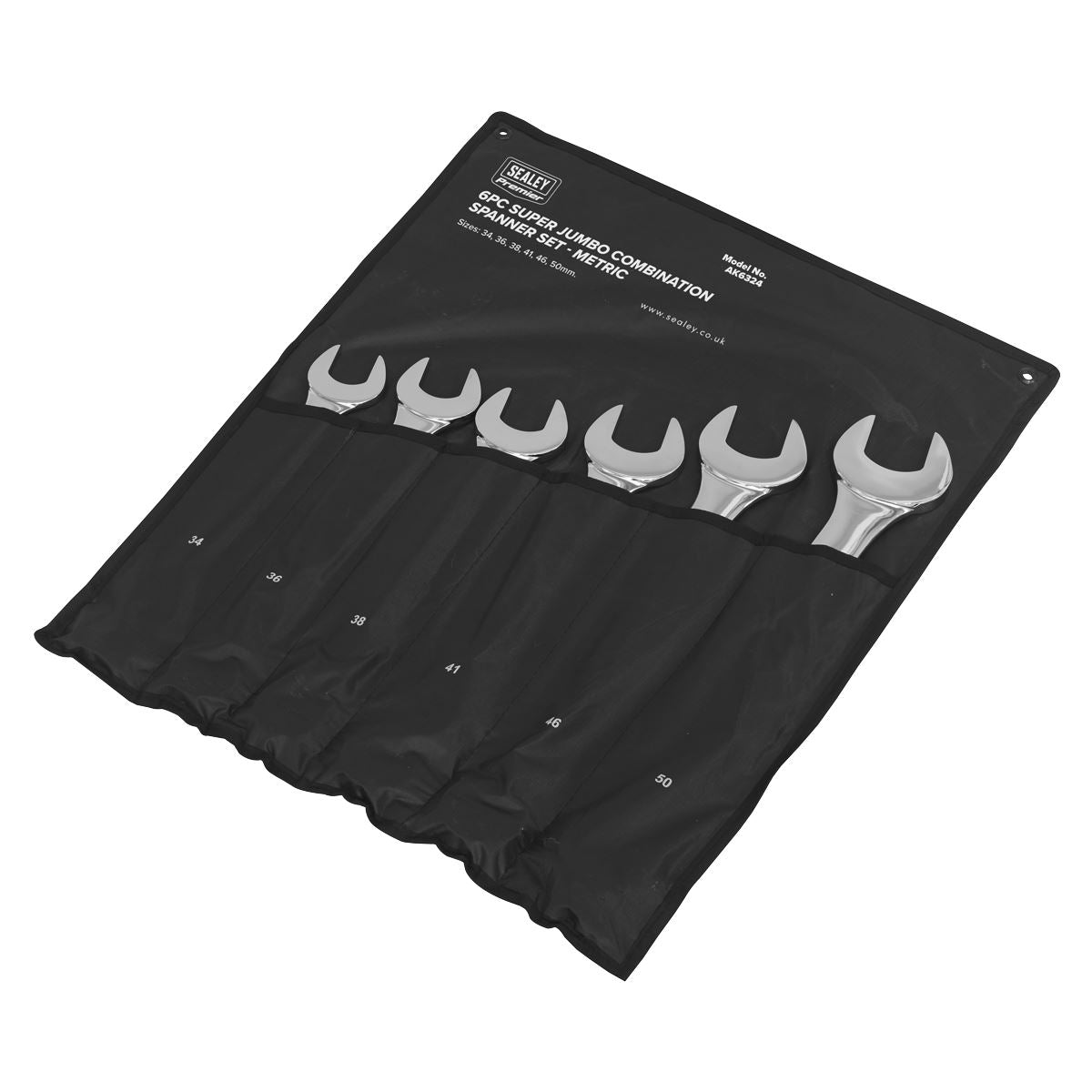 Sealey Combination Spanner Set 6pc Super Jumbo Metric AK6324