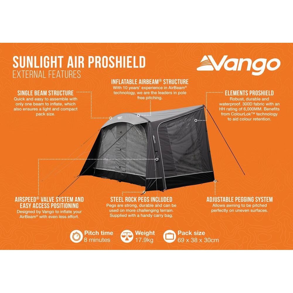 Vango Sunlight Air ProShield Awning/Canopy for Caravans & Motorhomes Shadow Grey