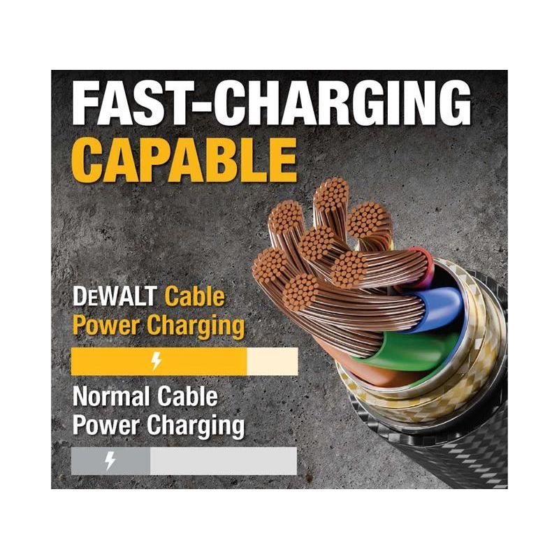 Dewalt Telecoms USB A to Lightning® Reinforced Charging Cable 1.8m (6ft)