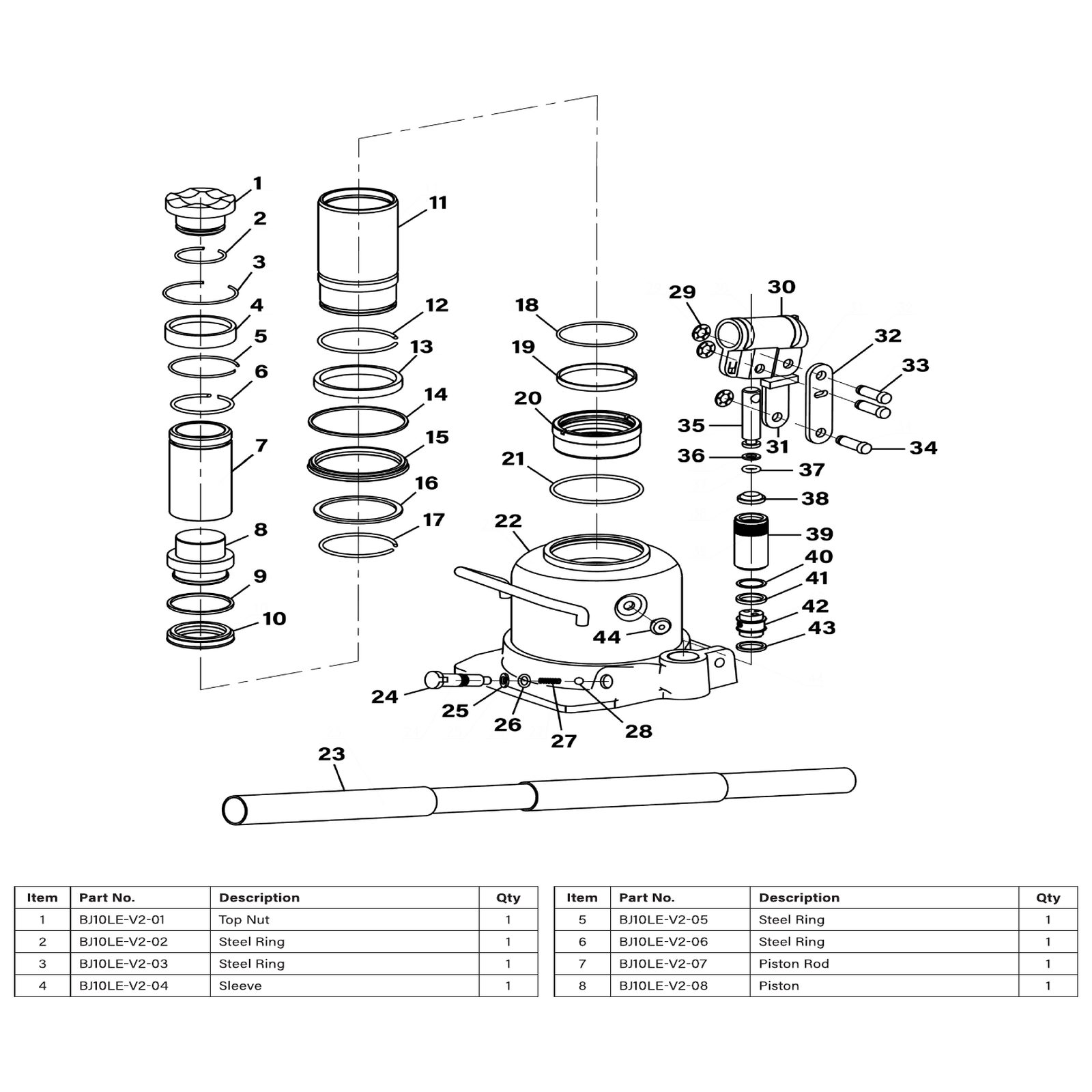 Sealey Top Nut BJ10LE-V2-01