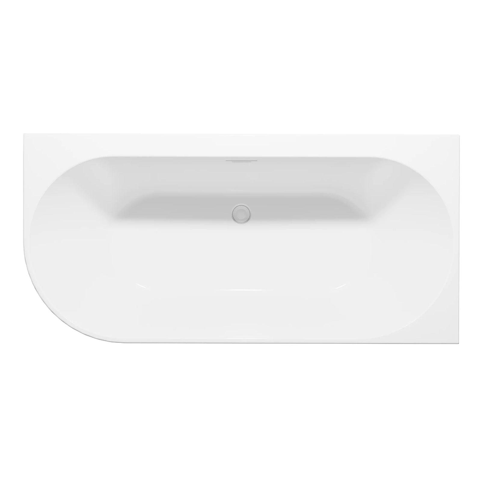 Baridi Right-Hand Corner Slim Rim Bath 160cm - Gloss White