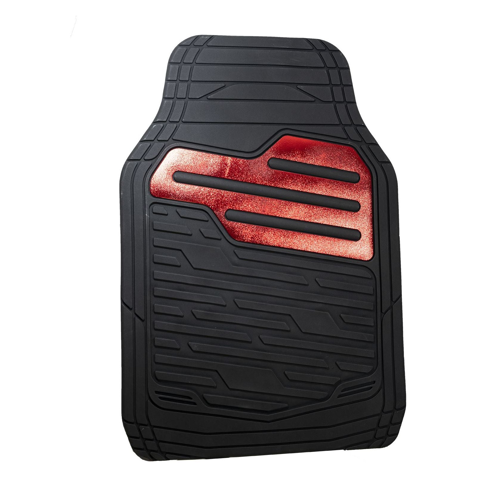 Streetwize SWCM125 Adonia 4 piece Rubber Mat Set with "Metallic" Red Heel Pad
