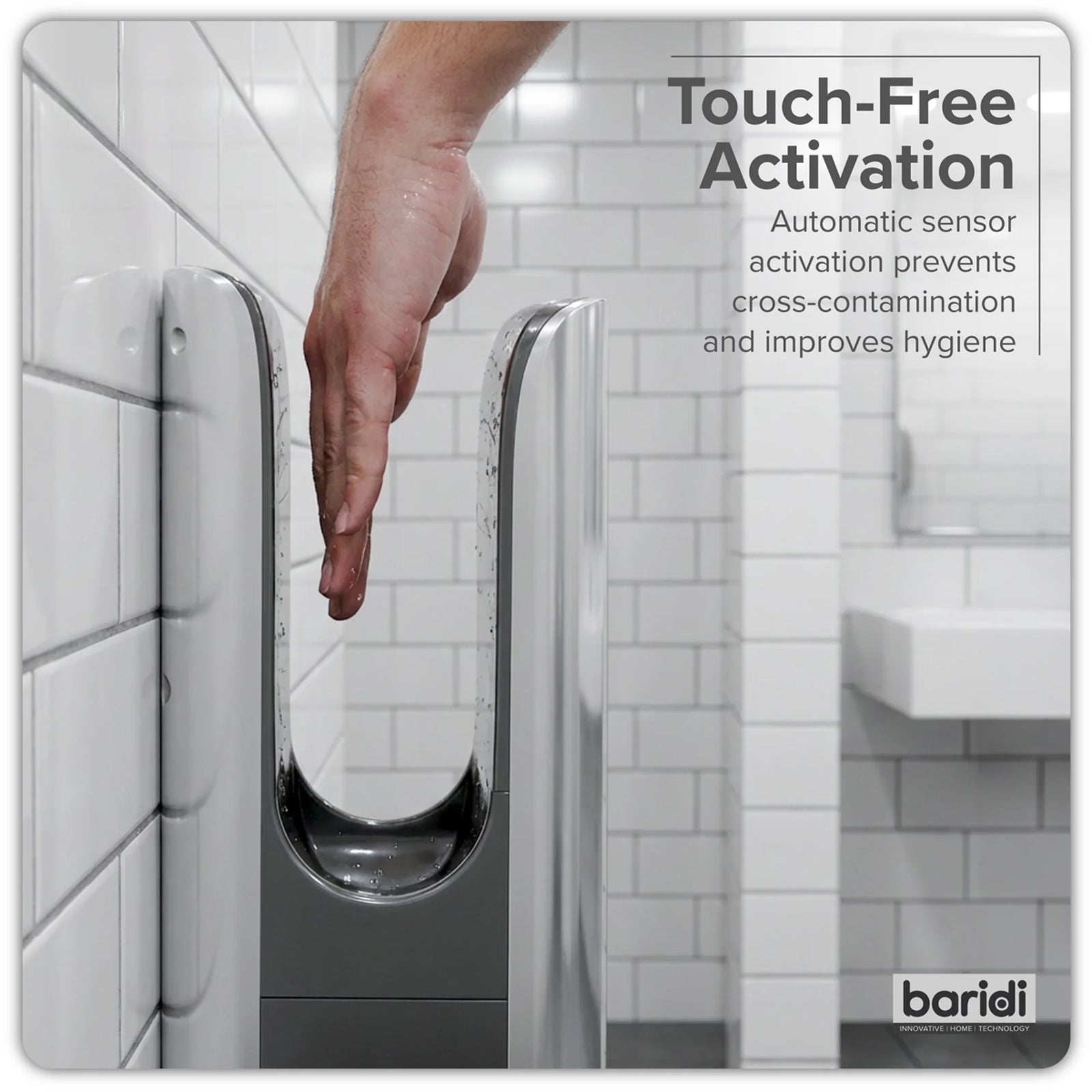 Baridi Hand Dryer DH150 1750W with HEPA Filter - Silver