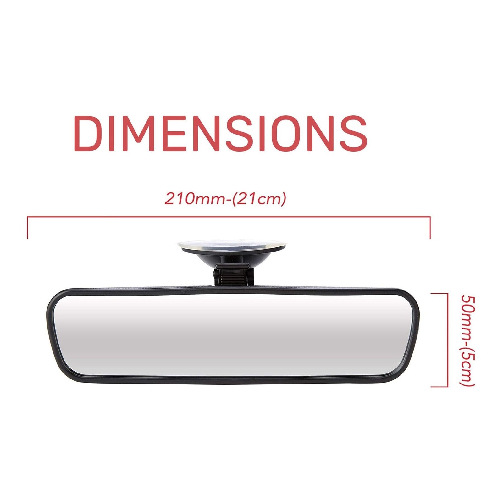 Dipping Interior Wide Angle Rear View Mirror Suction Learner Instructor 21x5cm