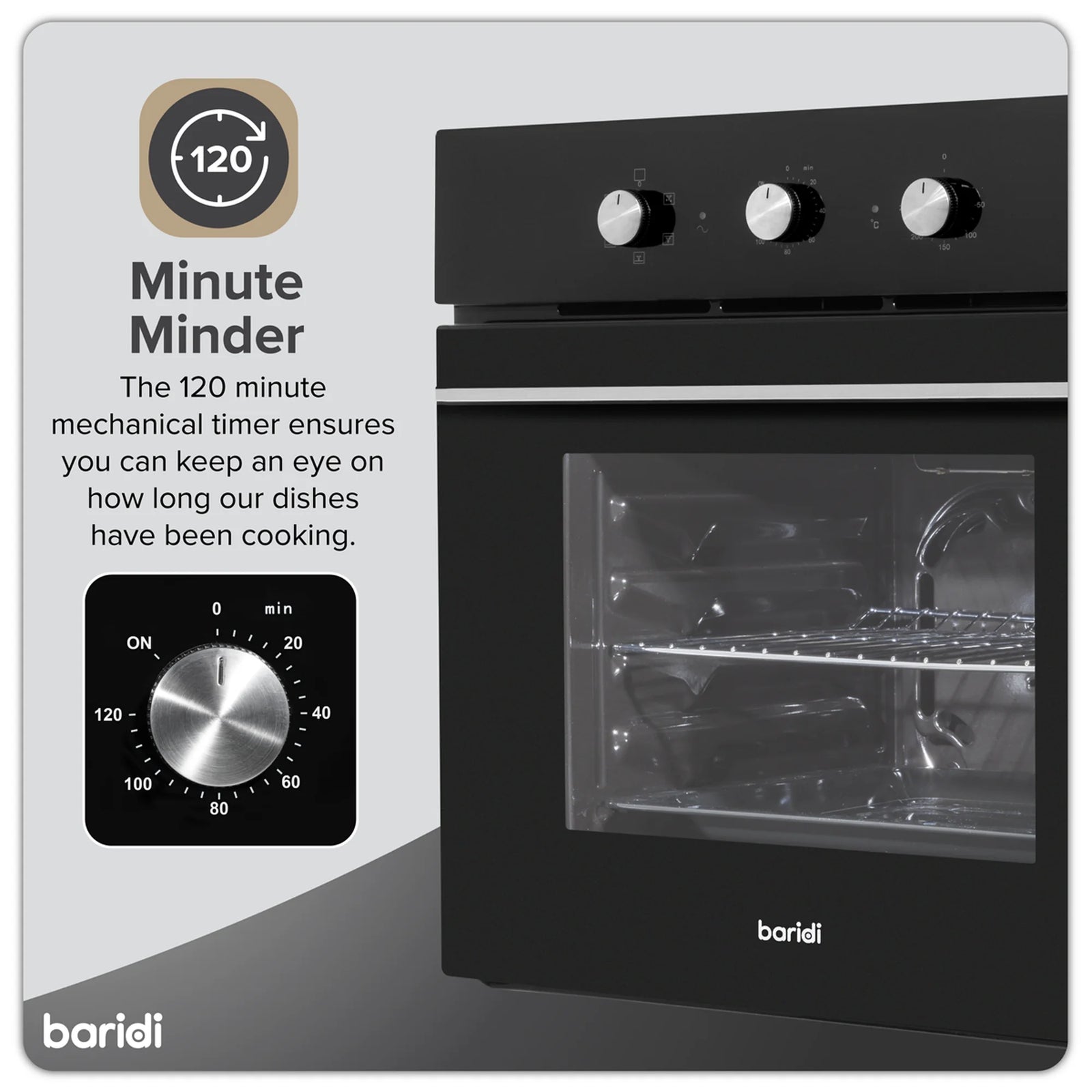 Baridi Built-In Oven DH110 55L Capacity Fan Assisted - Black