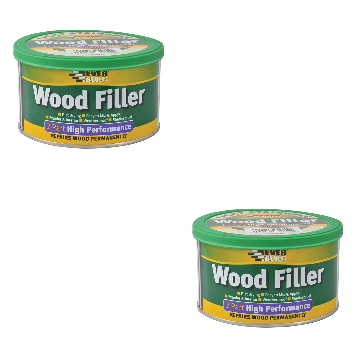 Everbuild Sika High Performance 2 Part Wood Filler Light 500g - 481022