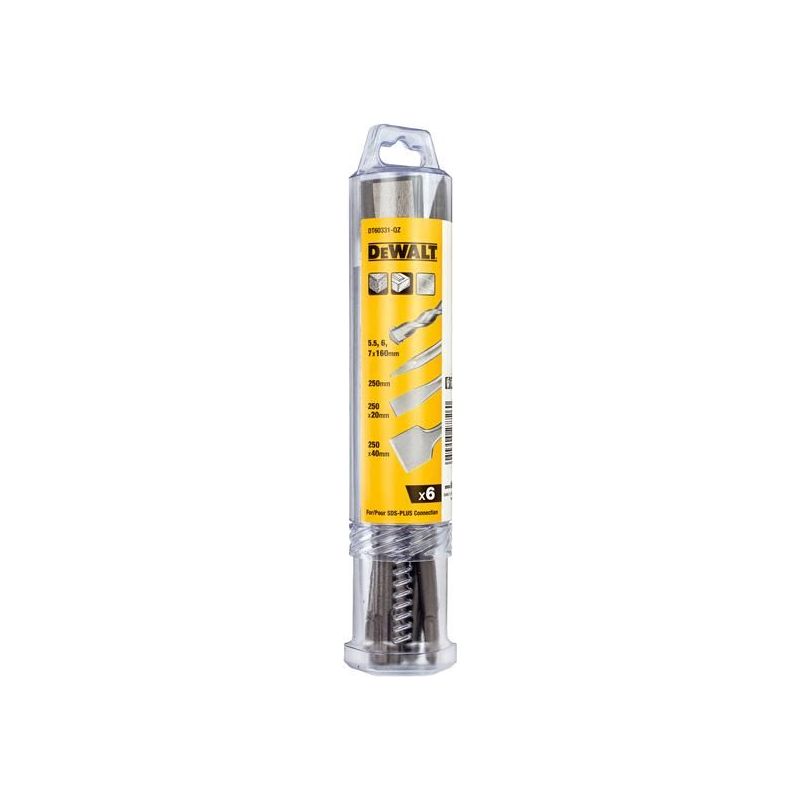 Dewalt Power Tools DT60331 SDS Plus Drill and Chisel Bit Set, 6 Piece