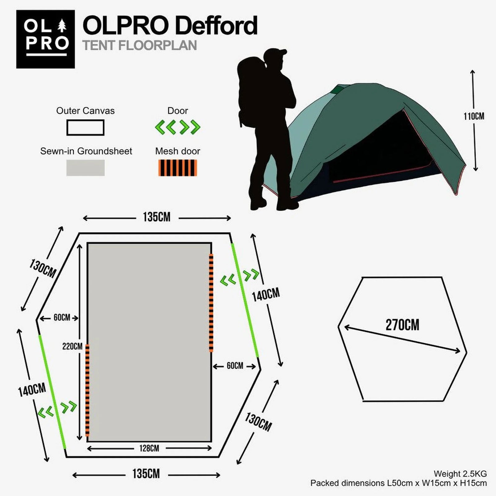 Olpro Defford 2 Man Tent