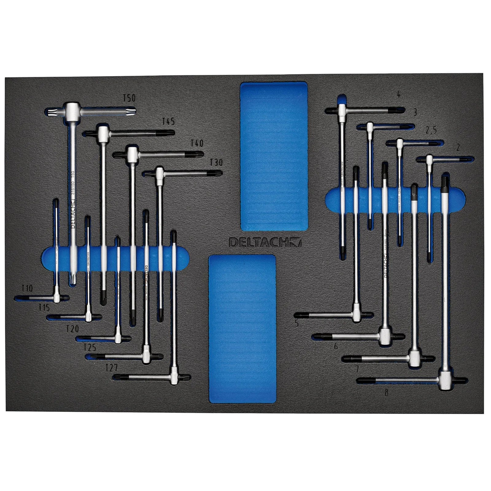 BUNKER Torx and Hex T-Key Set in EVA Foam Inlay (17 Piece) - DELTACH-561008