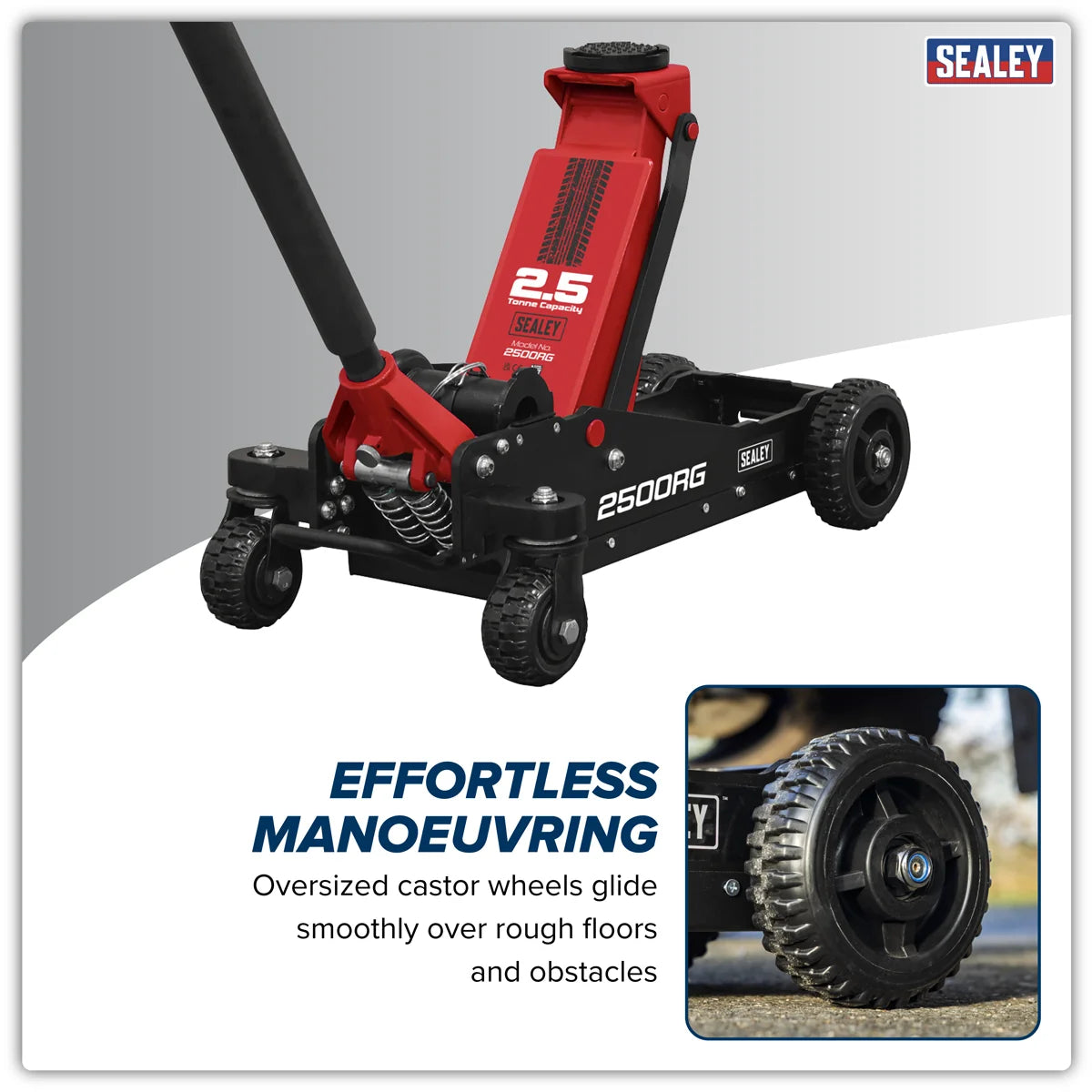 Sealey Trolley Jack 2500RG 2.5 Tonne for Off-Road Vehicles