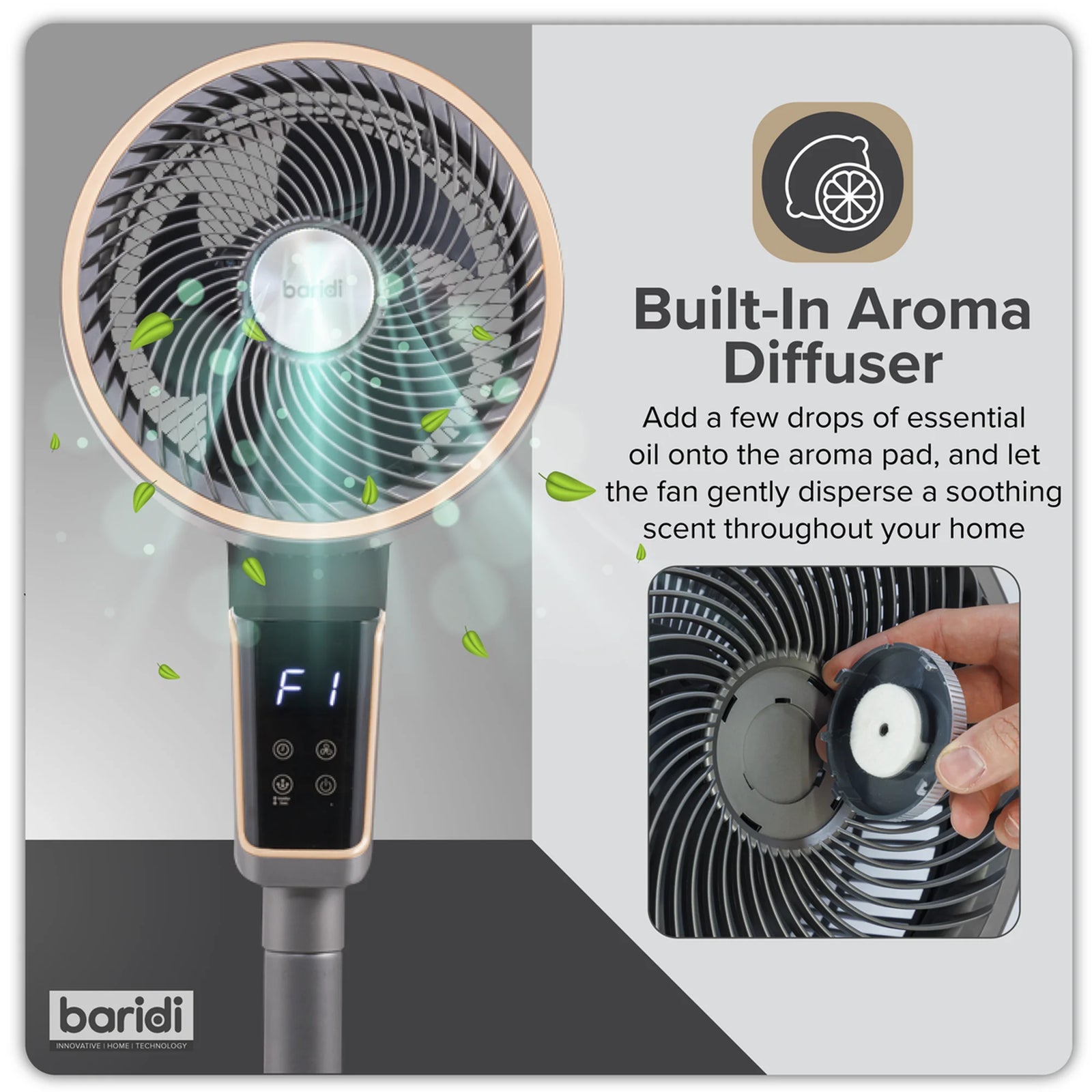 Baridi 12" Pedestal Fan DH141 70W with Remote Control