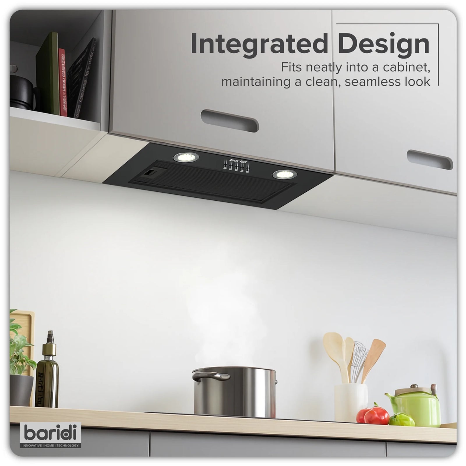 Baridi Cooker Hood DH285 52cm Wall Mounted Black
