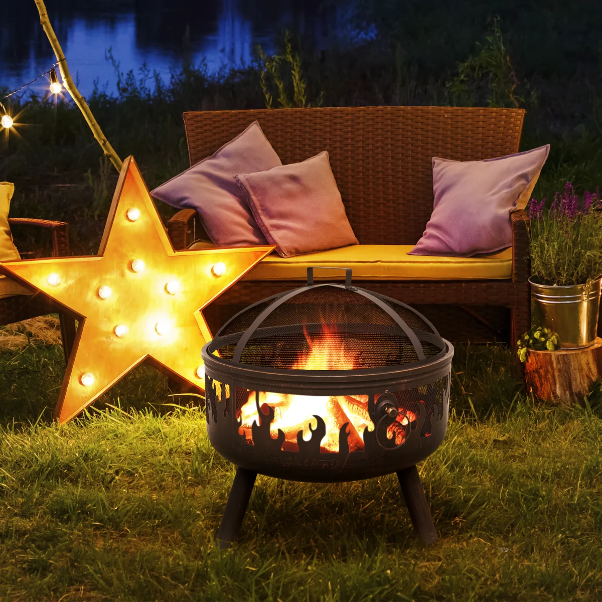 Dellonda Deluxe Outdoor Firepit
