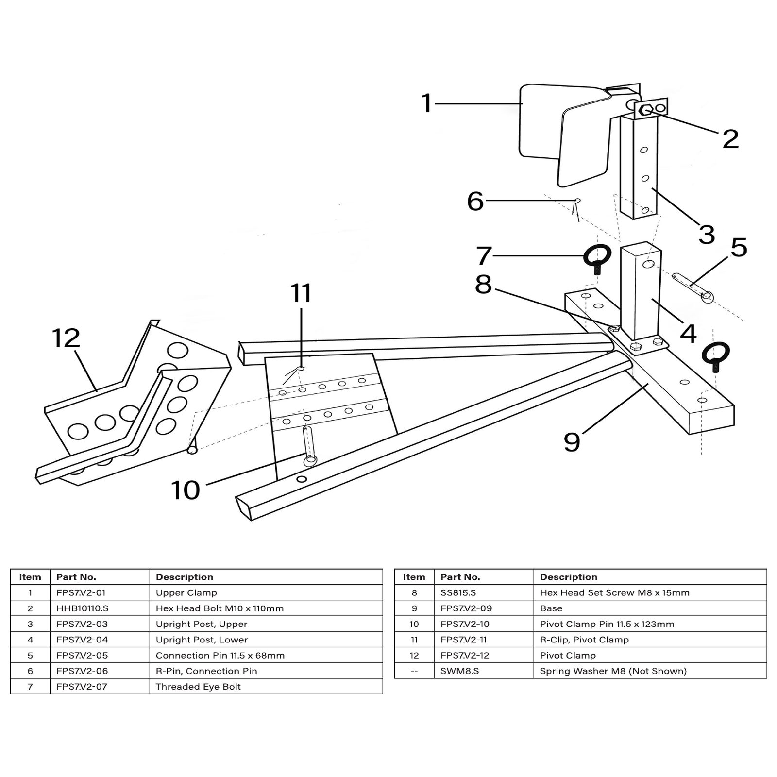 Sealey Upright Post , Upper FPS7.V2-03