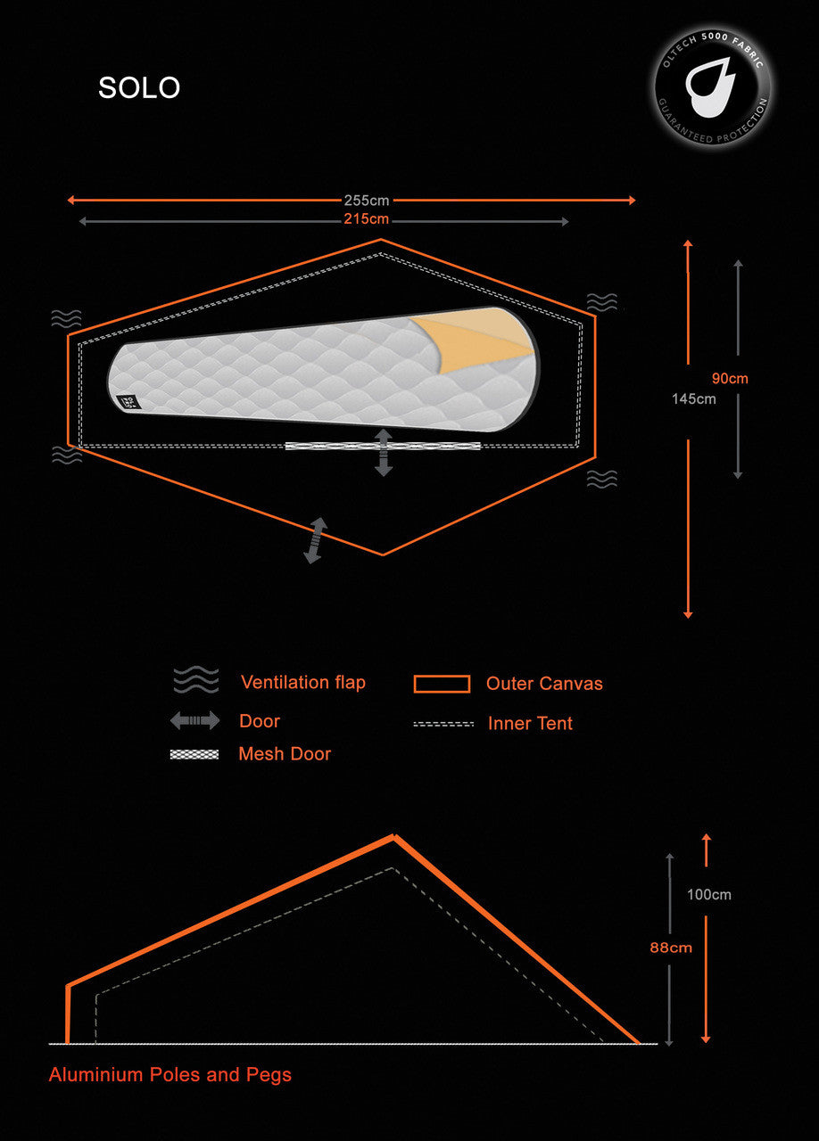 Olpro Solo - Lightweight 1 Person Tent (Ripstop)