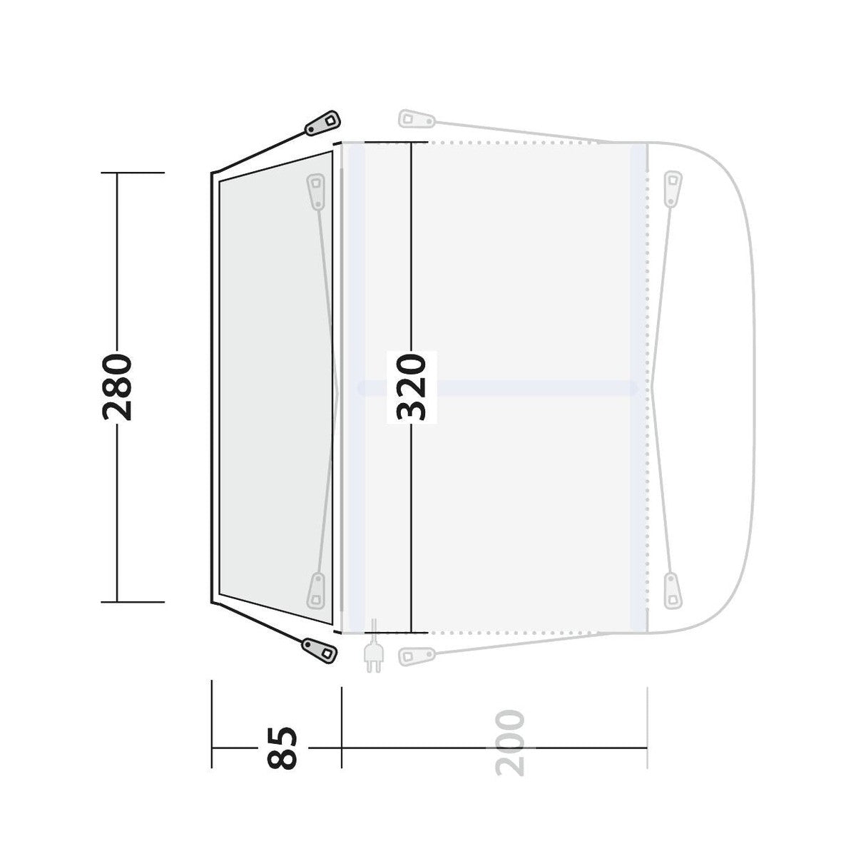 Outwell Mid/Tall Connection Park PowerAir Access zone 240-270cm