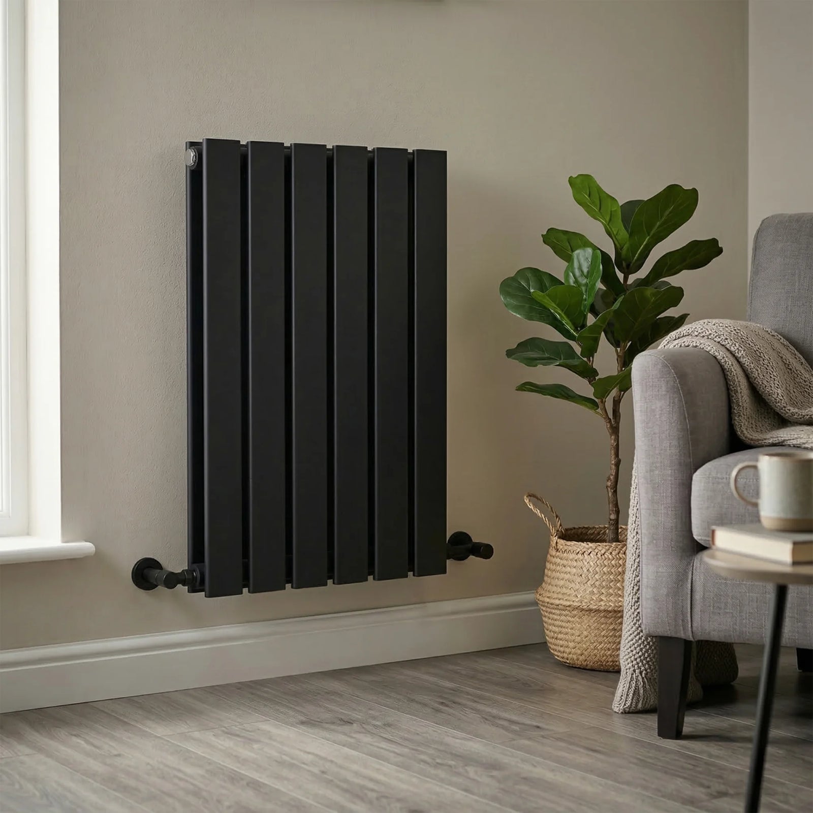 Baridi Horizontal Radiator DH343 600 x 420mm Black
