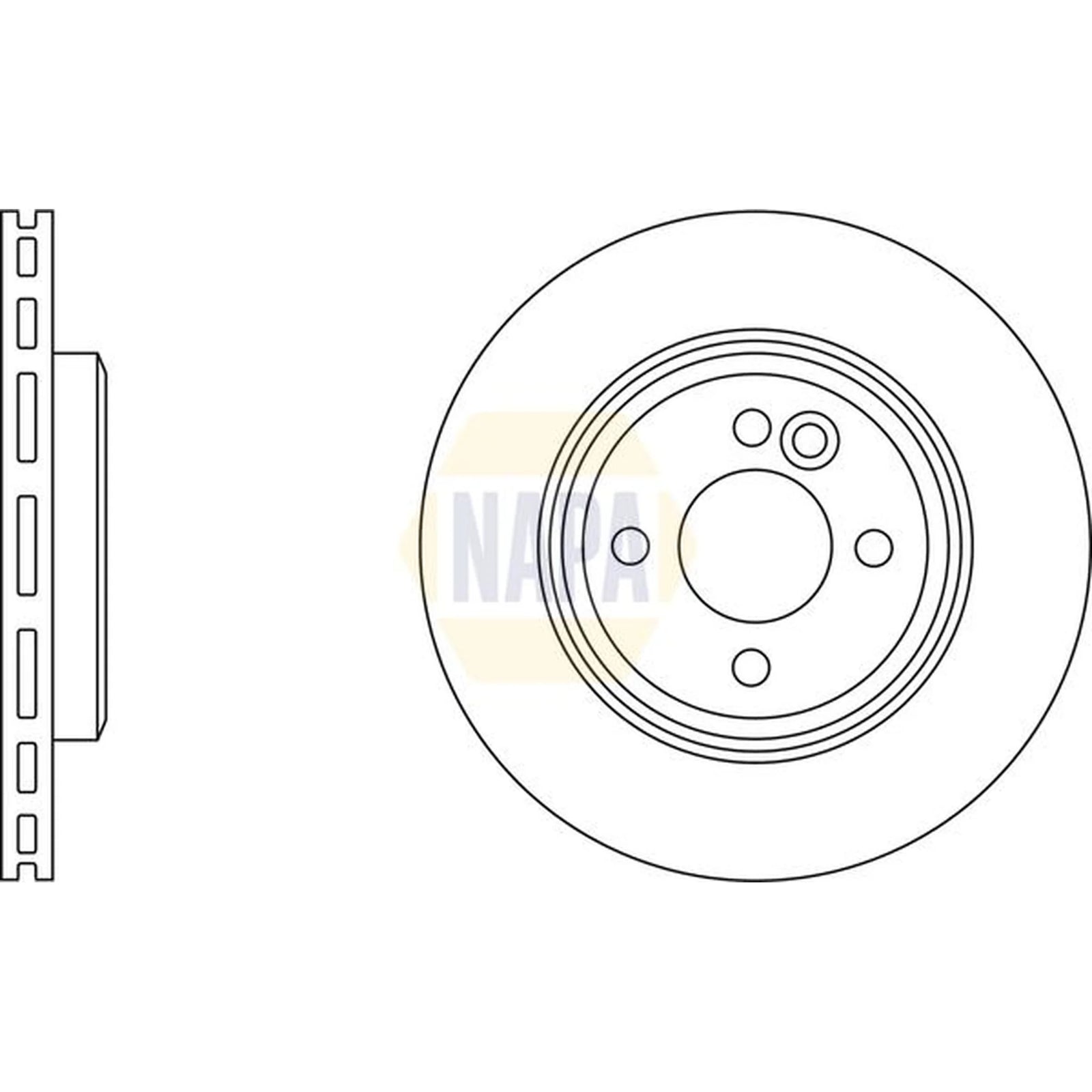 NAPA 2 x Vented Brake Discs fits Mini Mini 2001-2008